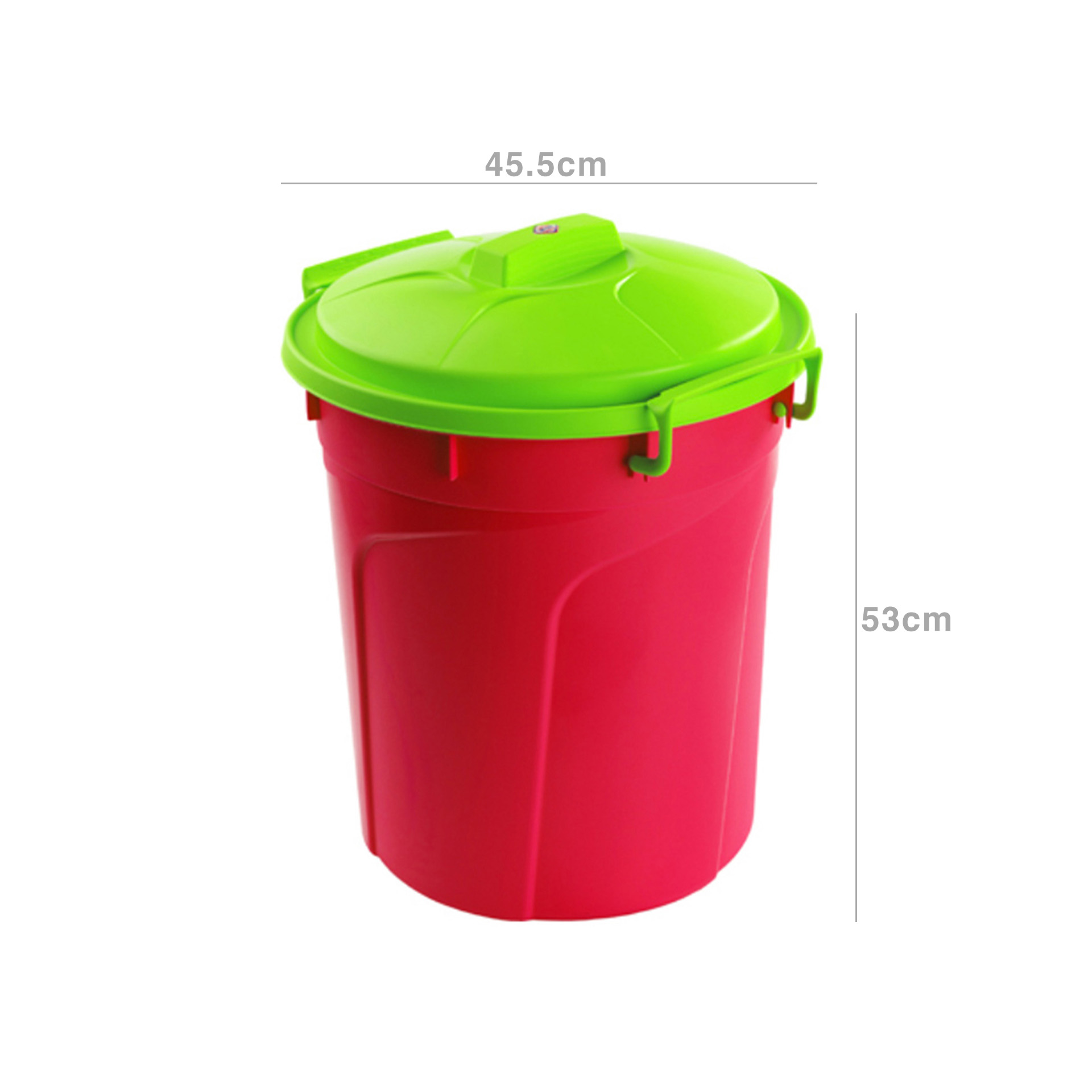 Balde Lixo com Tampa e Fecho Duplo Plástico Multicor 50l 45.5X53cm