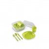 Conjunto Picnic Caixa + Utenslios Mesa Plstico Incolor 3500ml 26X23X11cm
