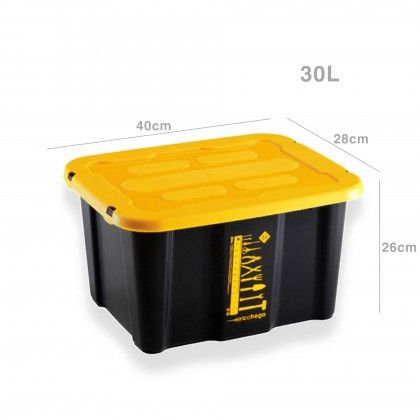 Caixa Arrumos Plástico Bricohega Preto 30l 40X28X26cm Caixa Arrumos Plástico Bricohega Preto 30l 40X28X26cm