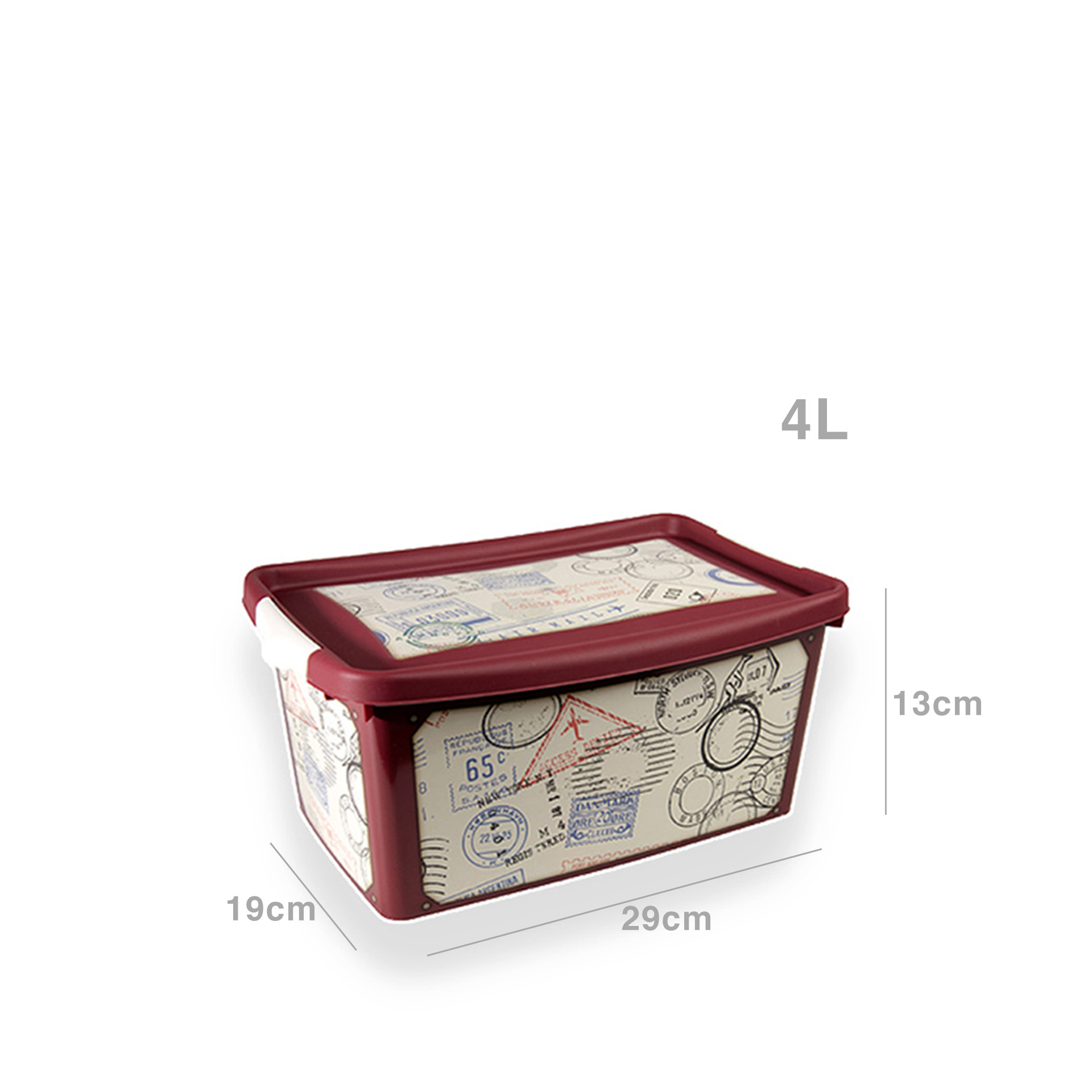 Caixa Arrumos Plástico Selos Multicor 4L 29X19X13cm