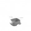 Comedouro Plstico BracoQuadrado Cinzento 750ml 17.6X17.6X5.8cm