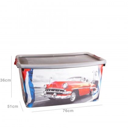 Caixa Arrumos com Asa Plstico Multicor 25l 76X51X36cm