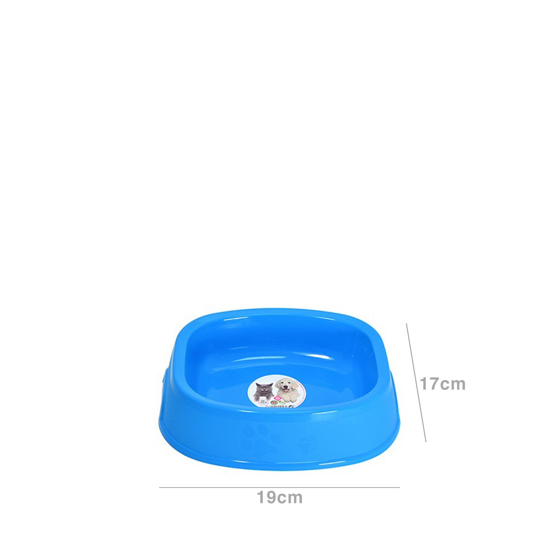 Comedouro Plástico Dogo Retangular Azul 560ml 19X17X5cm
