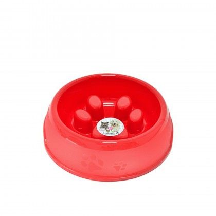 Comedouro Plstico Dogo Lento Vermelho 1.9l 28X8cm