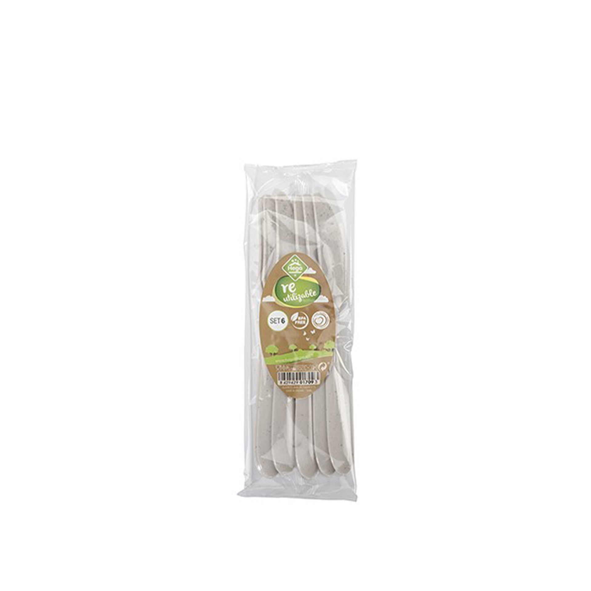 Faca Plástico Gourmet Bege 18.5cm Pack 6