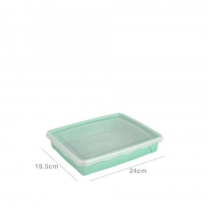 Caixa Hermtica Hega Retangular Pastel Verde 1500ml 24X19.5X4.5cm