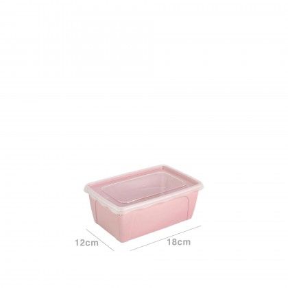 Caixa Hermtica Hega Retangular Pastel Rosa 1000ml 18X12X7cm