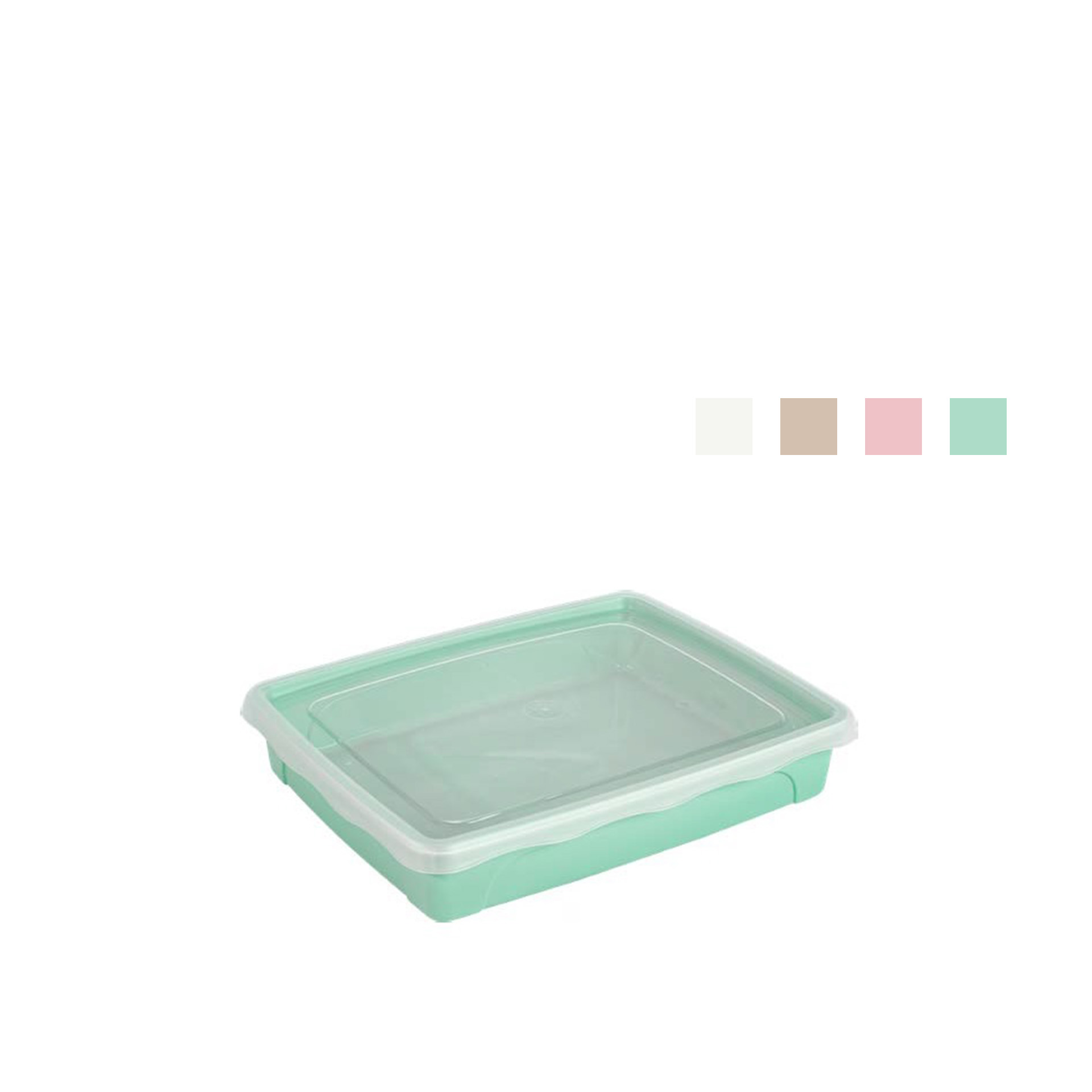 Caixa Hermética Hega Retangular Pastel Verde 1500ml 24X19.5X4.5cm