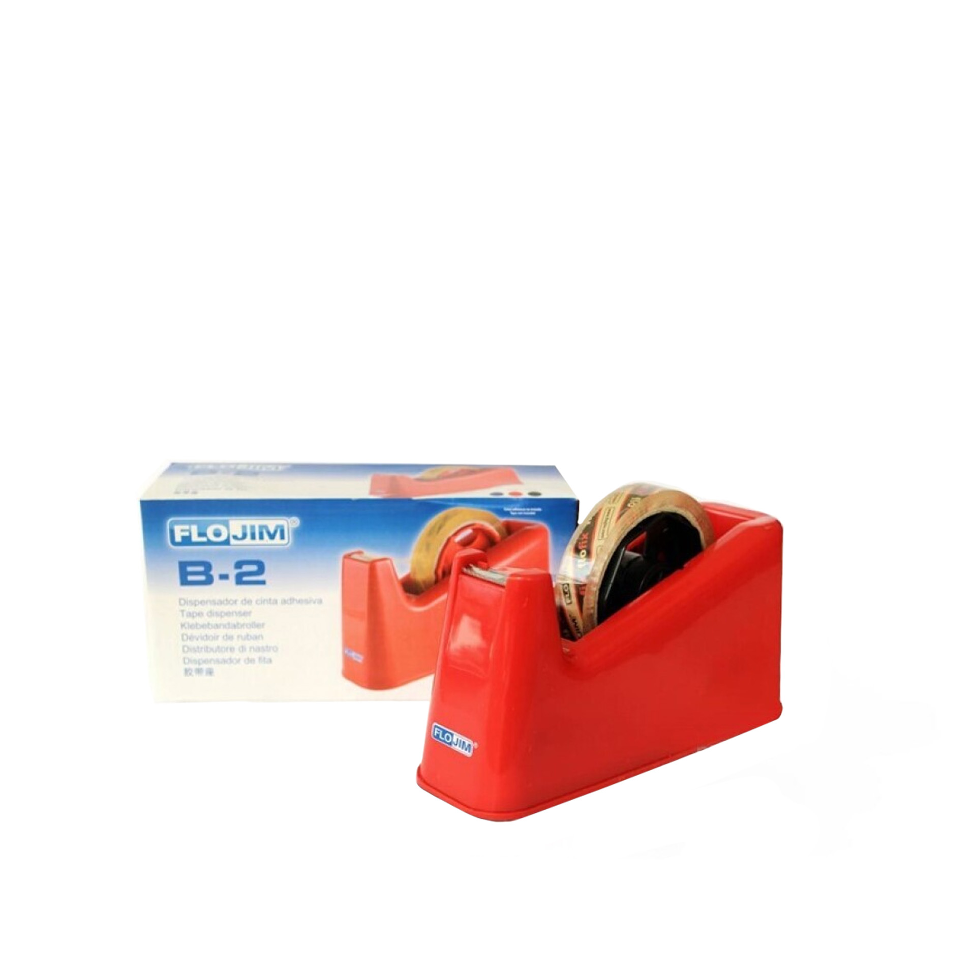 Desenrolador Fita Cola Plástico Flojim Vermelho 12/19/25mm