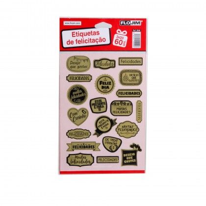 Etiqueta Parabns Papel Pack 60