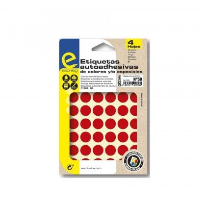 Etiqueta Adesiva Papel Vermelho 16mm Pack 192