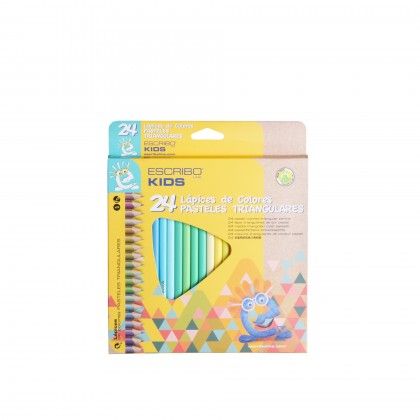 L�pis Cor Triangular 24 Cores Pastel