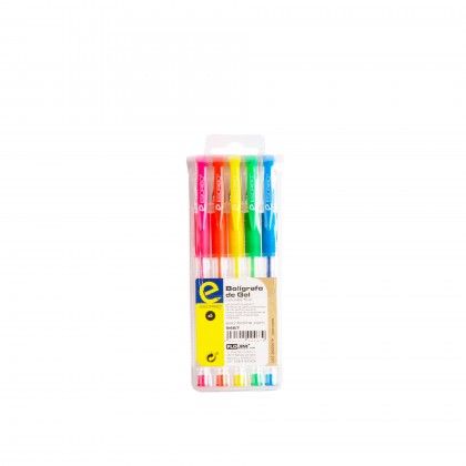 Caneta Gel Neon Pack 5 Multicor Caneta Gel Neon Pack 5 Multicor