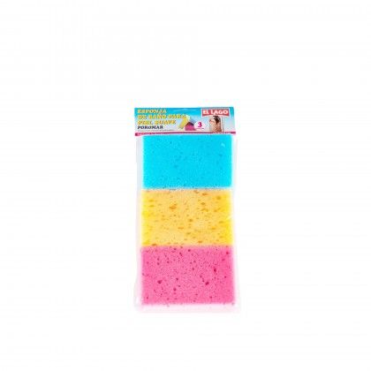 Esponja Banho 12X8X3.5cm Pack 3 Esponja Banho 12X8X3.5cm Pack 3