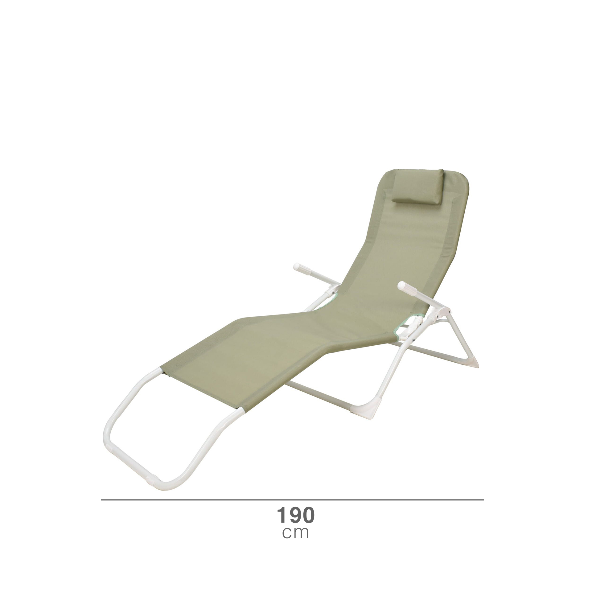 Espreguiçadeira com Almofada Verde 190CM
