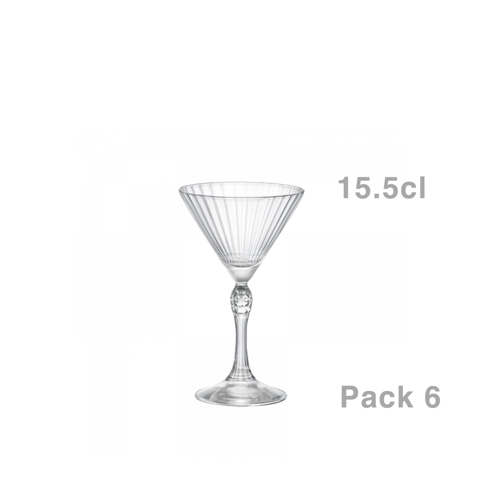 Copo Martini Vidro America 20s Com Pé 15.5cl Pack 6