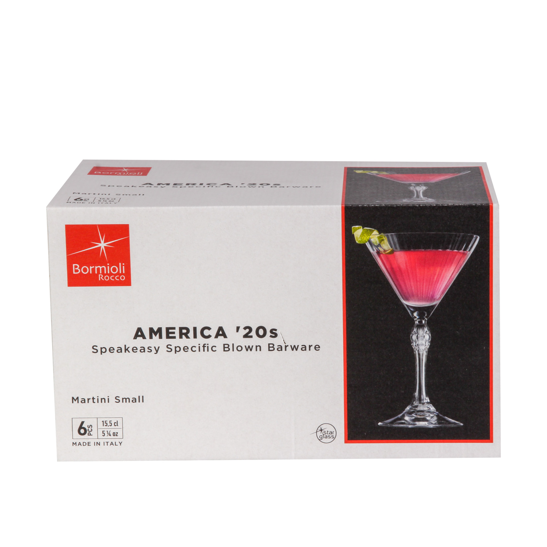 Copo Martini Vidro America 20s Com Pé 15.5cl Pack 6
