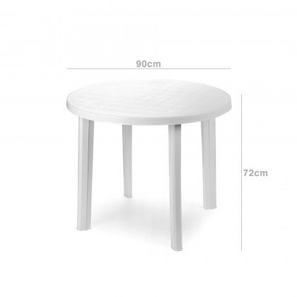 Mesa Plstico Redondo Branco 90cm