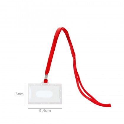 Identificador com Cord�o Vermelho 9.4X6cm
