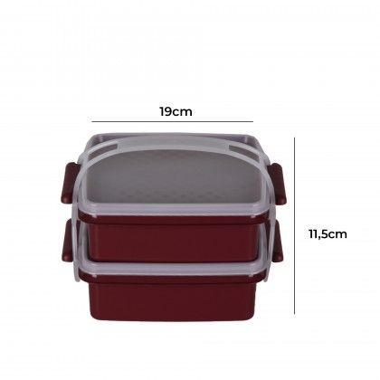 Caixa Hermtica Codil Trio Retangular com Asa 2X1000ml 19X16X11.5cm
