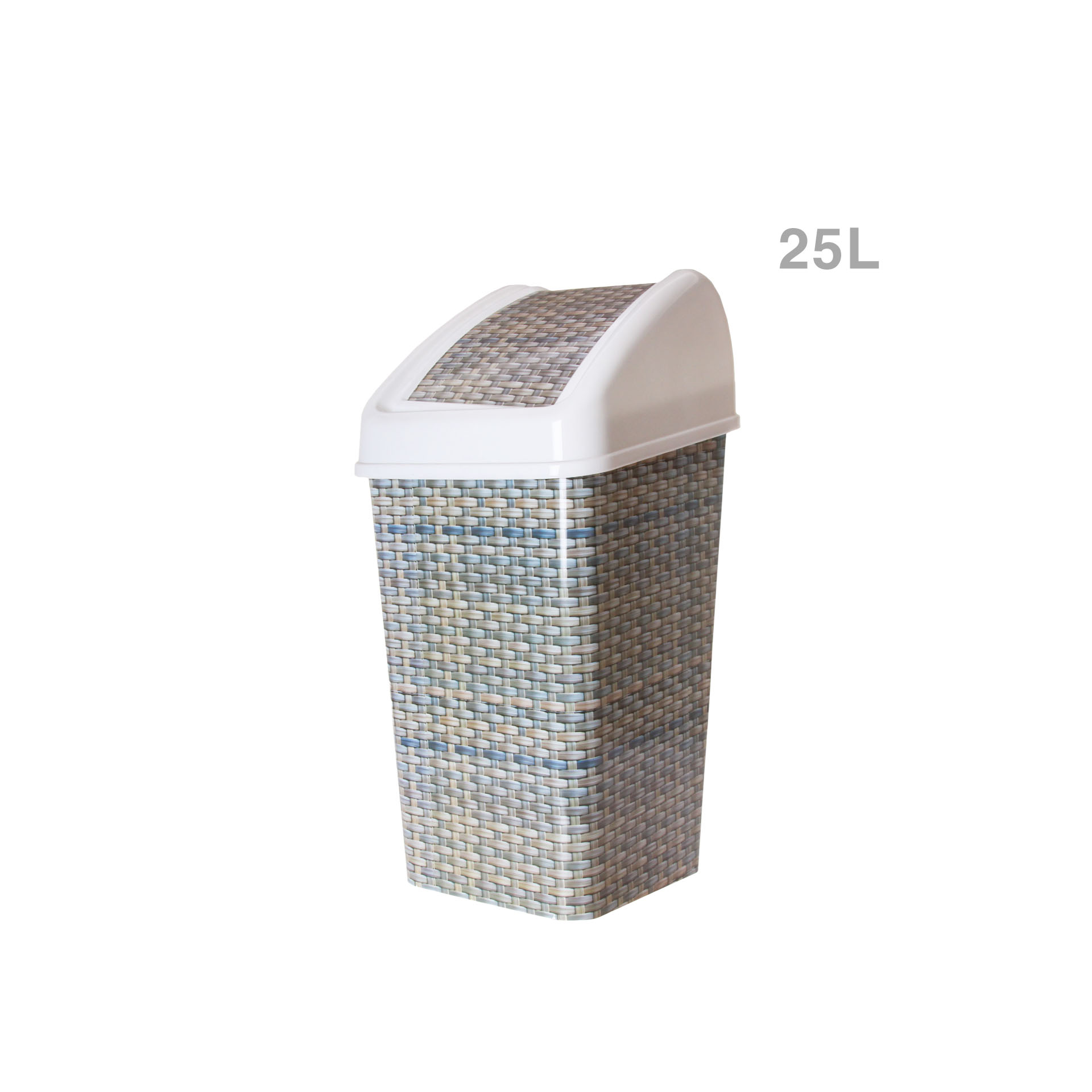 Papeleira com Tampa Basculante Quadrado Cinzento 25l