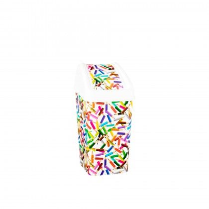Papeleira com Tampa Basculante Quadrado Multicor 25l
