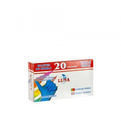 Luvas Nitrilo Luna Tamanho nico Azul Caixa 20