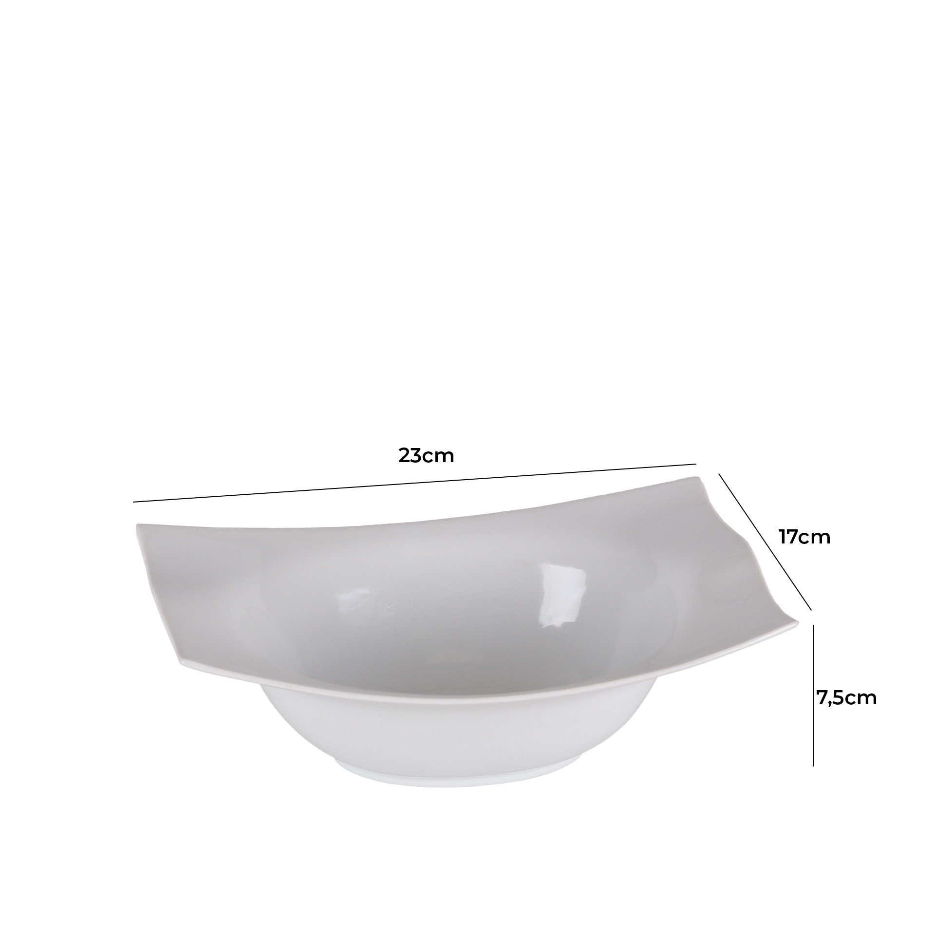 Prato Porcelana Amazzonia Branco 23X17X7.5cm