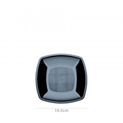 Prato Plstico Fingerfood Fundo Preto 19.5cm Pack 50