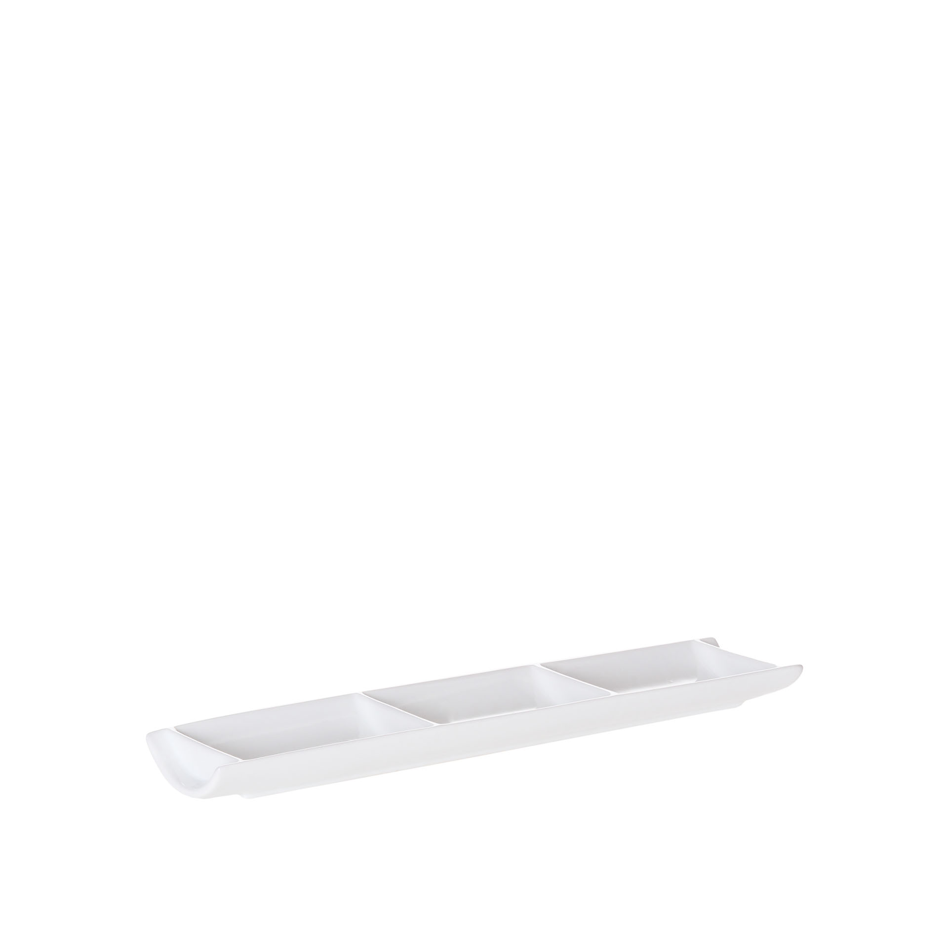 Bandeja 3 Compartimentos Retangular Branco 41X9.5X3cm