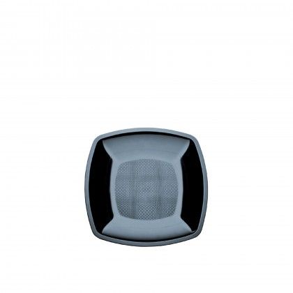 Prato Plstico Fingerfood Fundo Preto 19.5cm Pack 50