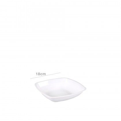 Prato Plstico Fingerfood Fundo Branco 18cm Pack 25