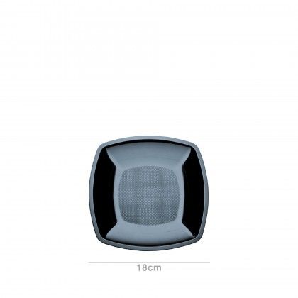 Prato Plstico Fingerfood Raso Preto 18cm Pack 25