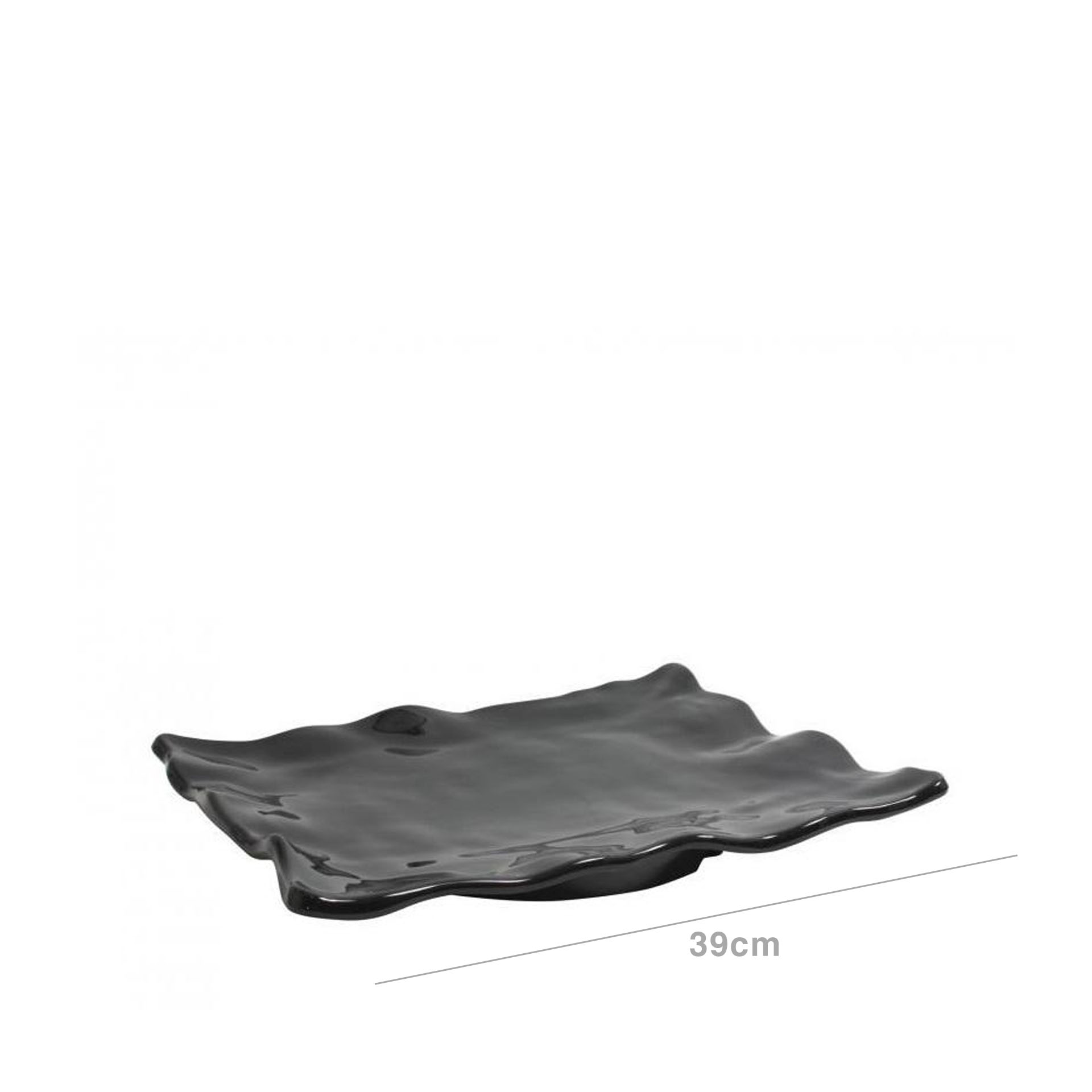Bandeja Melamina Air Retangular Preto 39cm