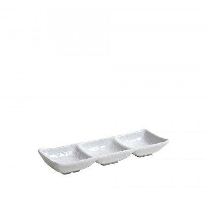 Taa Porcelana com 3 Divises Branco 26.5X9X4cm