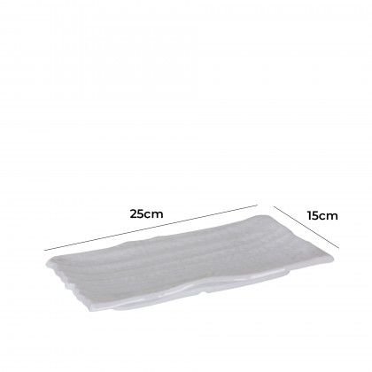 Travessa Melamina Retangular Branco 25X15X2,5cm
