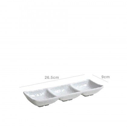 Taa Porcelana com 3 Divises Branco 26.5X9X4cm