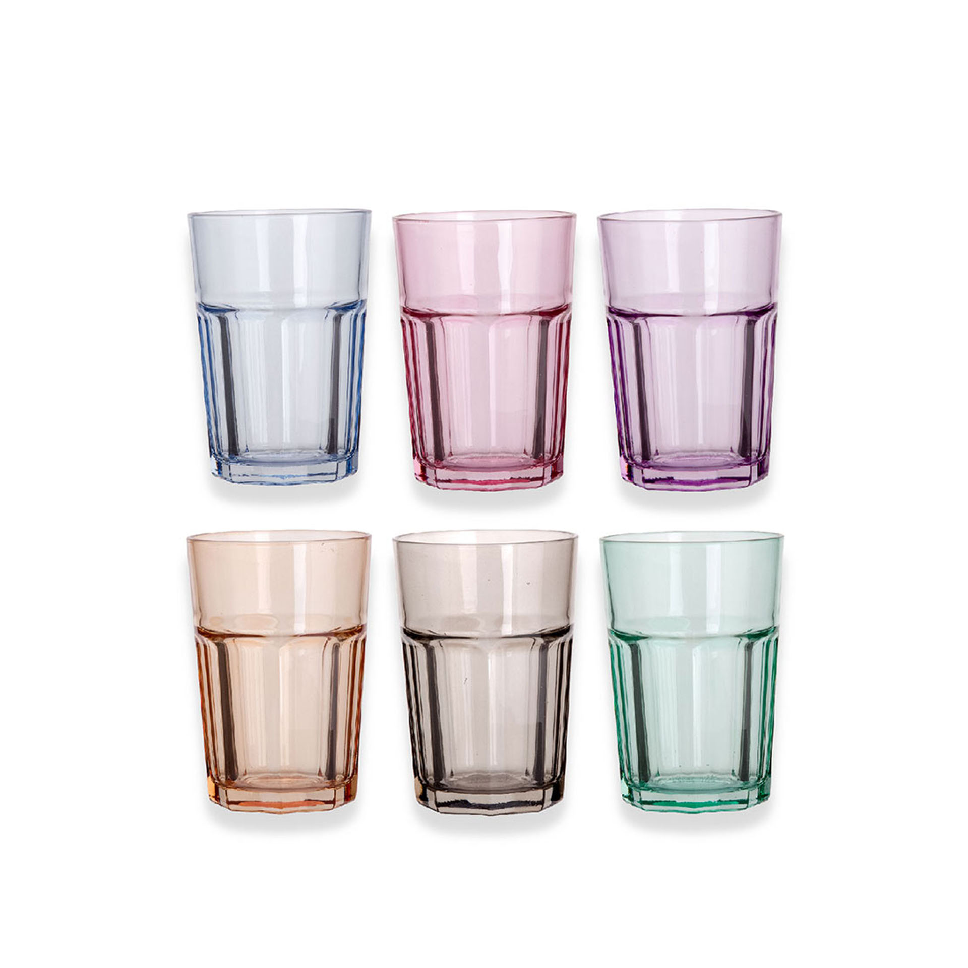 Copo Coral Aras Vidro Refresco Pastel 365ml 8.3X12cm