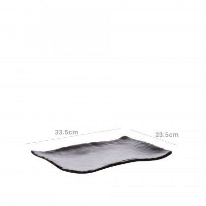 Bandeja Terra Negra Retangular Preto 33.5X23.5cm Bandeja Terra Negra Retangular Preto 33.5X23.5cm