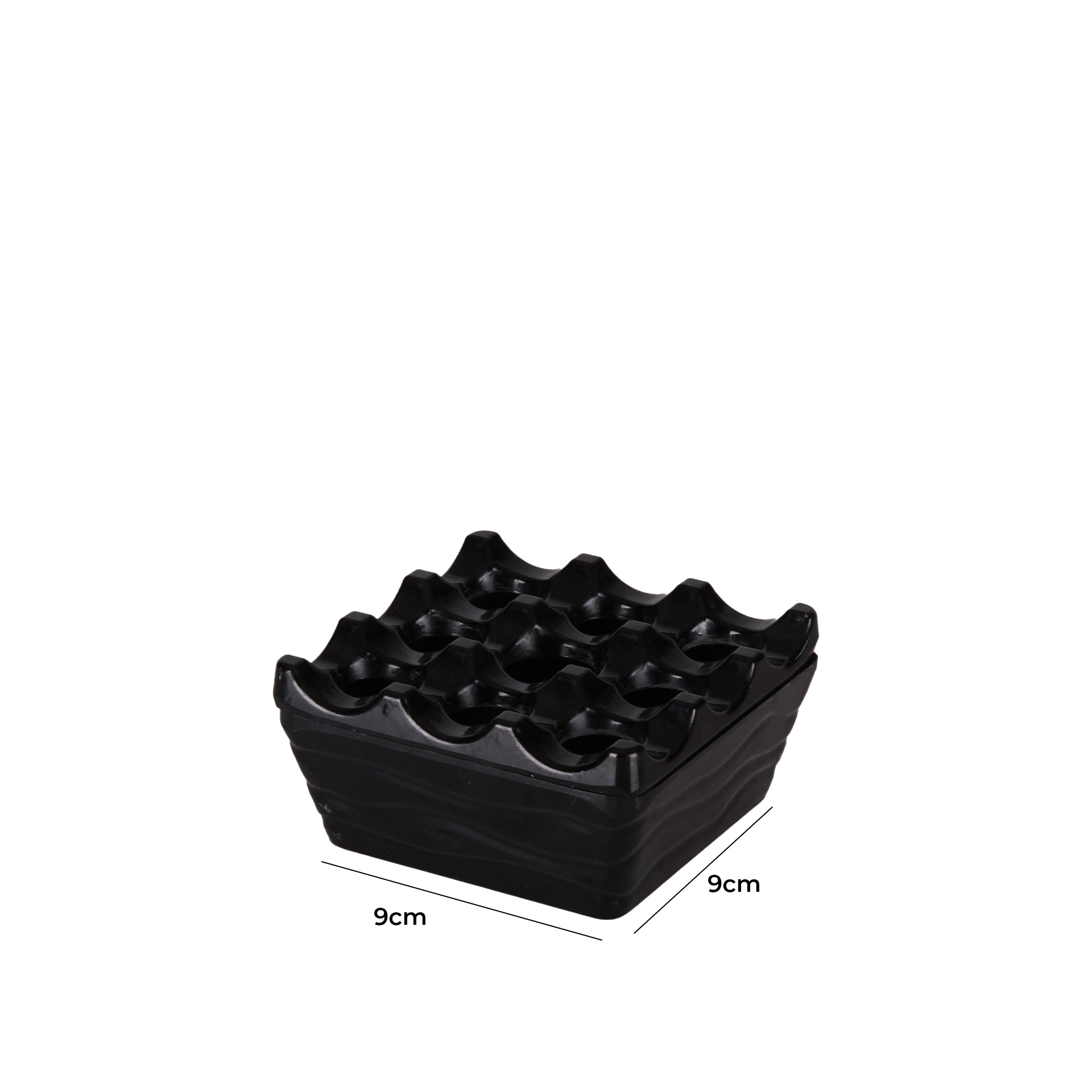 Cinzeiro de Água Melamina Preto 9X9cm