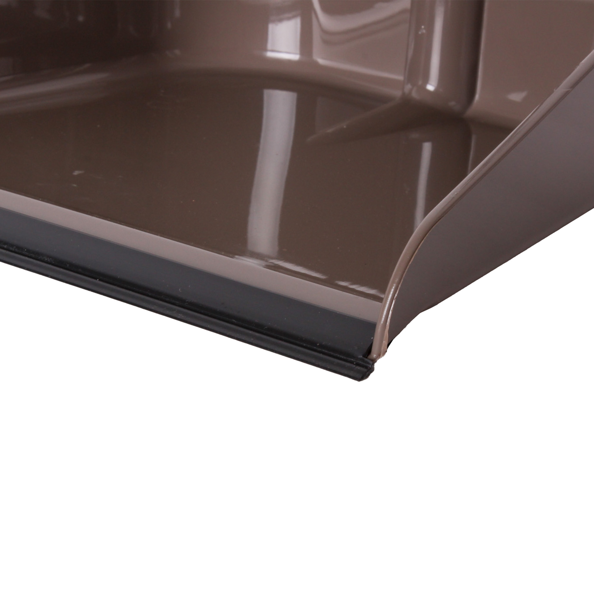 Apanhador Plástico com Cabo e Borracha Taupe 24X77cm