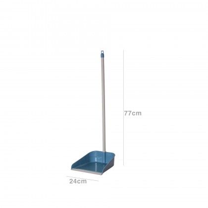 Apanhador Plástico com Cabo e Borracha Azul 24X77cm Apanhador Plástico com Cabo e Borracha Azul 24X77cm