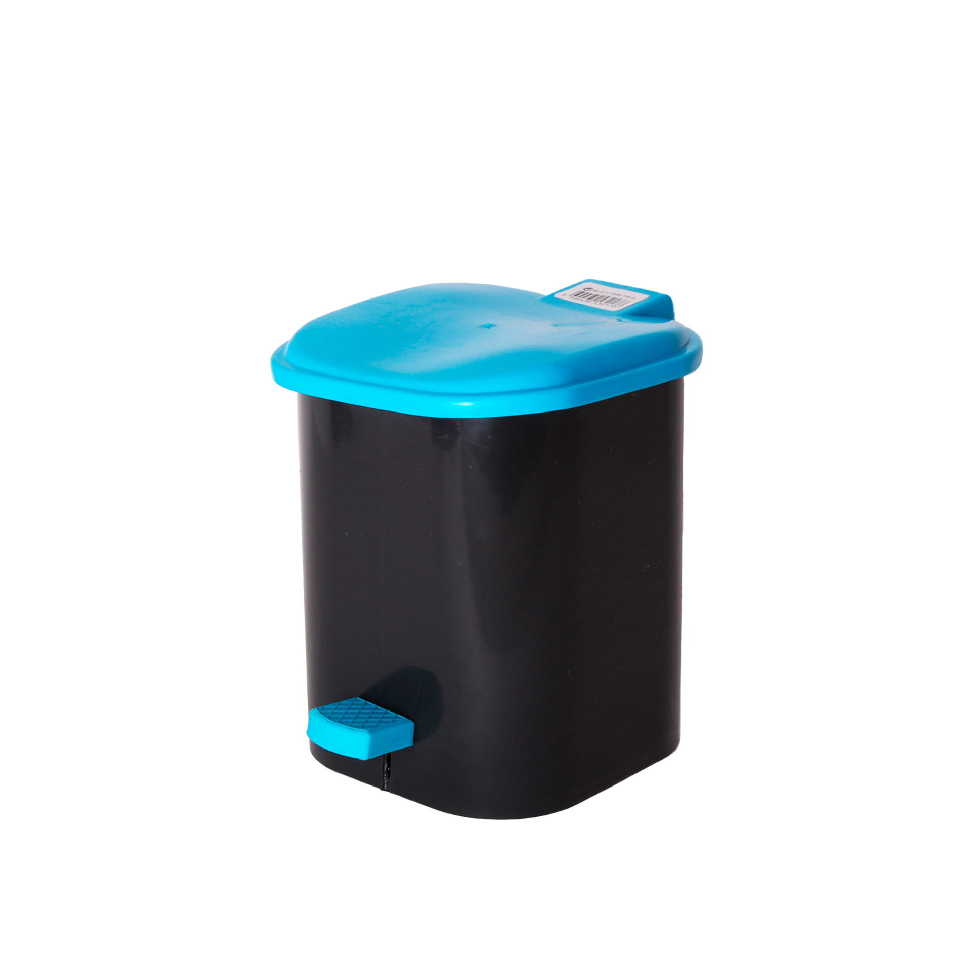 Balde com Pedal Plástico Quadrado Preto 7l 19X19X22.5cm