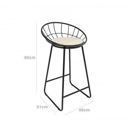 Banco com Encosto Metal 49X51X90CM