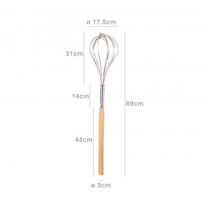 Batedor Inox Cabo Madeira Gigante 17.5X3X89cm Batedor Inox Cabo Madeira Gigante 17.5X3X89cm
