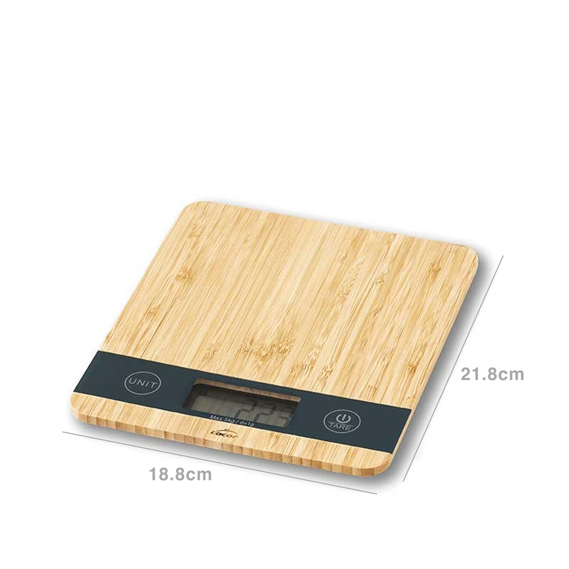 Balança Cozinha Digital Bambu 5kg 21.8X18.8X2.1cm