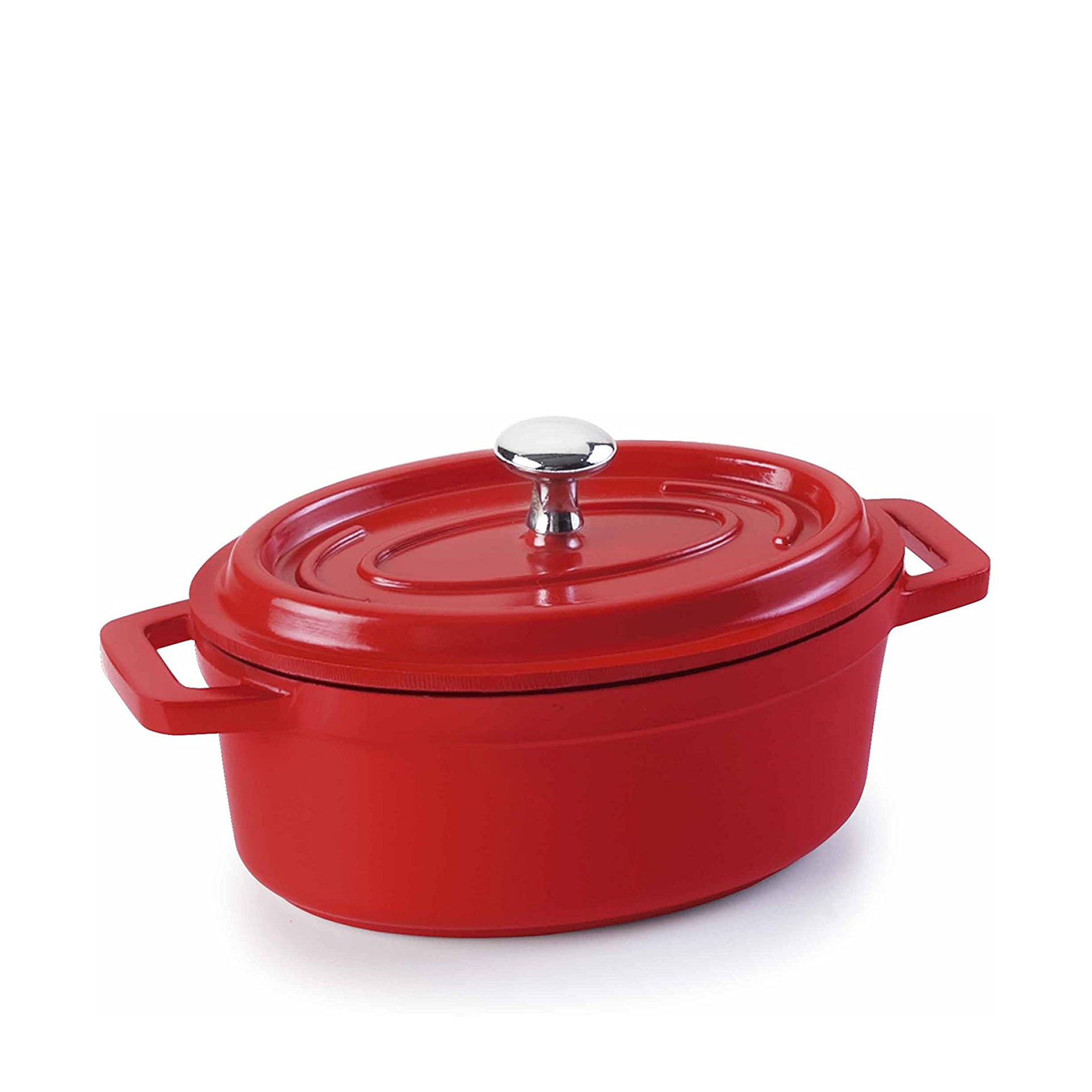 Caçarola Alumínio Fundido Oval Mini Vermelho 250ml 12X8.5X5cm