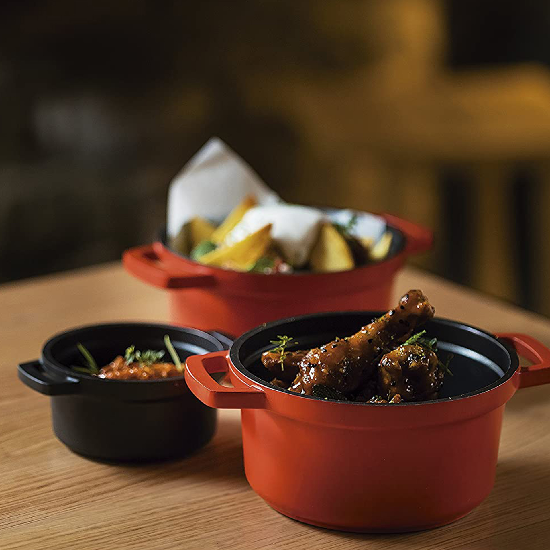 Caçarola Alumínio Fundido Redondo Mini Vermelho 240ml 10X5cm