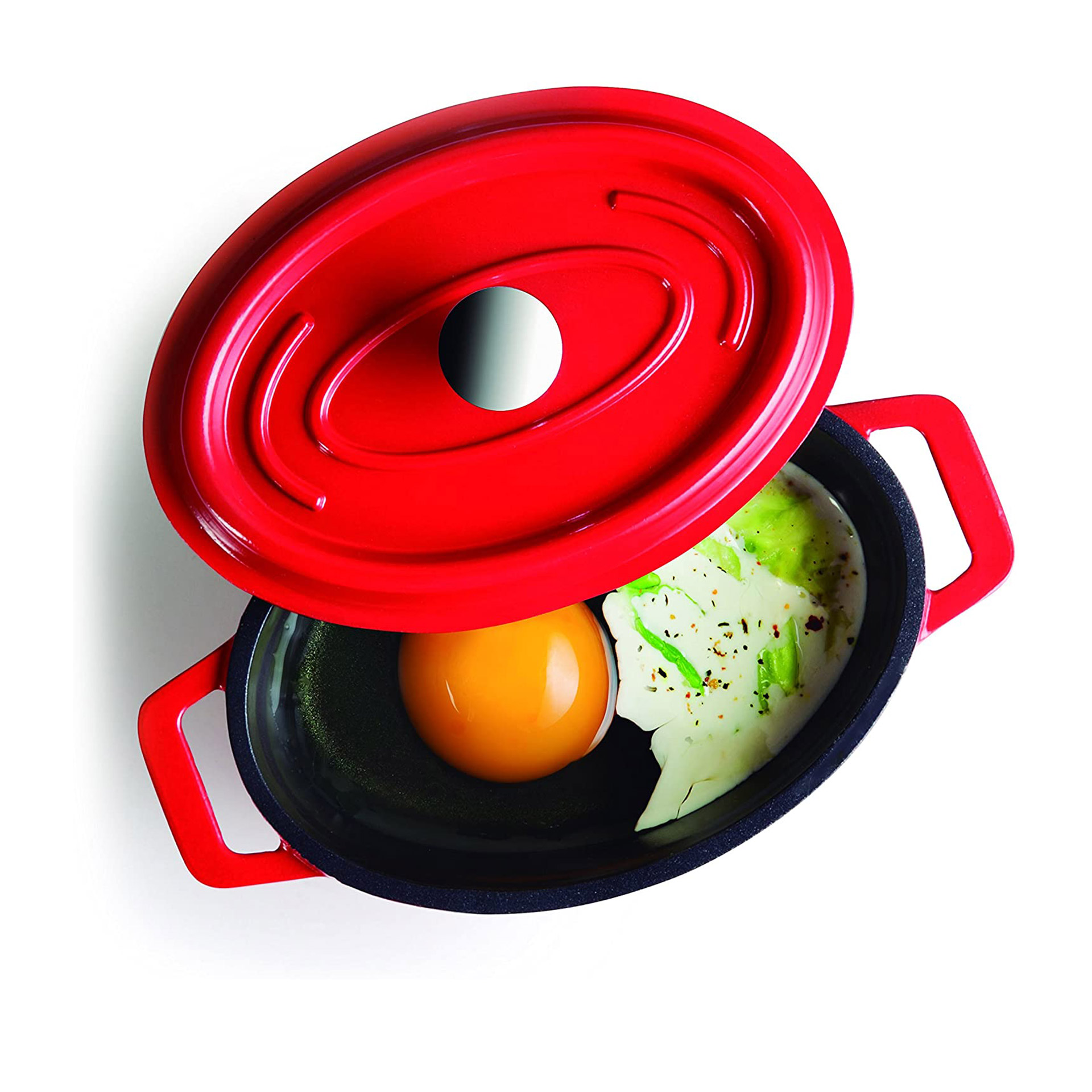 Caçarola Alumínio Fundido Oval Mini Vermelho 250ml 12X8.5X5cm