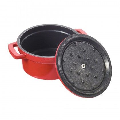 Caarola Alumnio Fundido Oval Vermelho 31X25X11cm